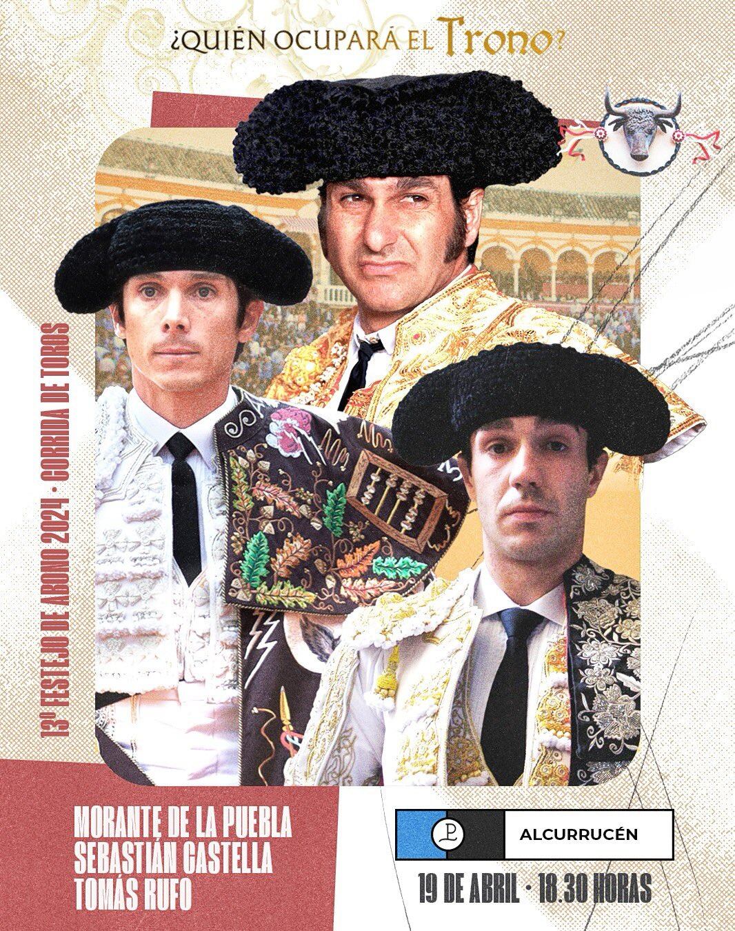 Morante de la Puebla, Sebastián Castella y Tomás Rufo conforman el cartel de este viernes de farolillos en la Real Maestranza de Sevilla