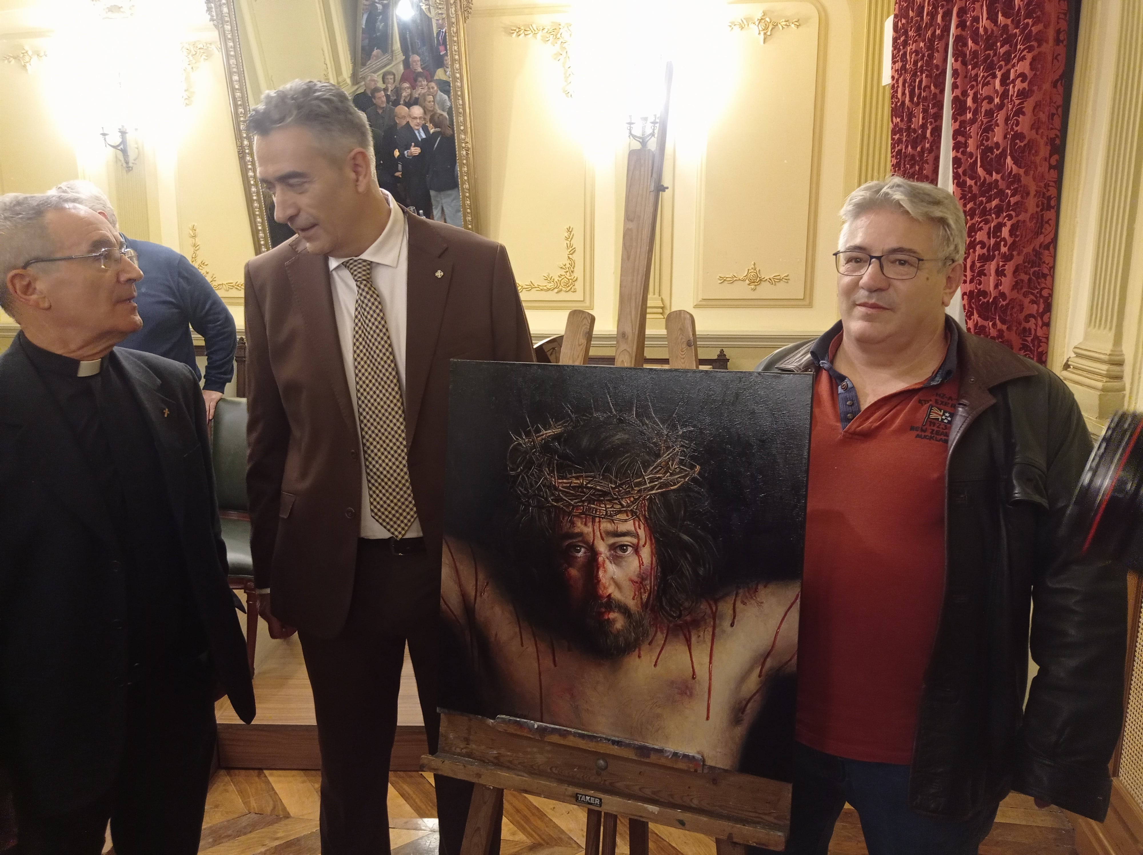 Presentación del cartel anunciador de la semana santa palentina obra de Capel