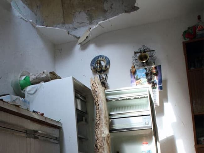 Daños provocados por las termitas en una vivienda