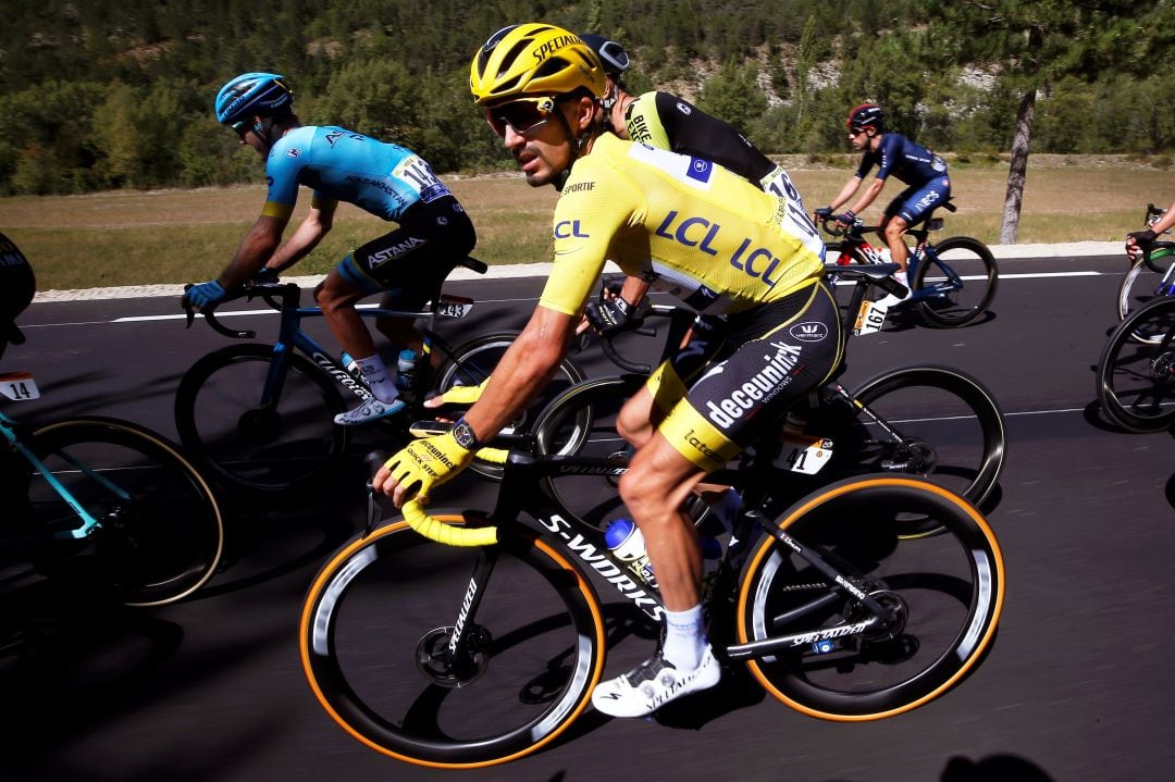 El francés Julian Alaphilippe, en una imagen durante la carrera de este miércoles