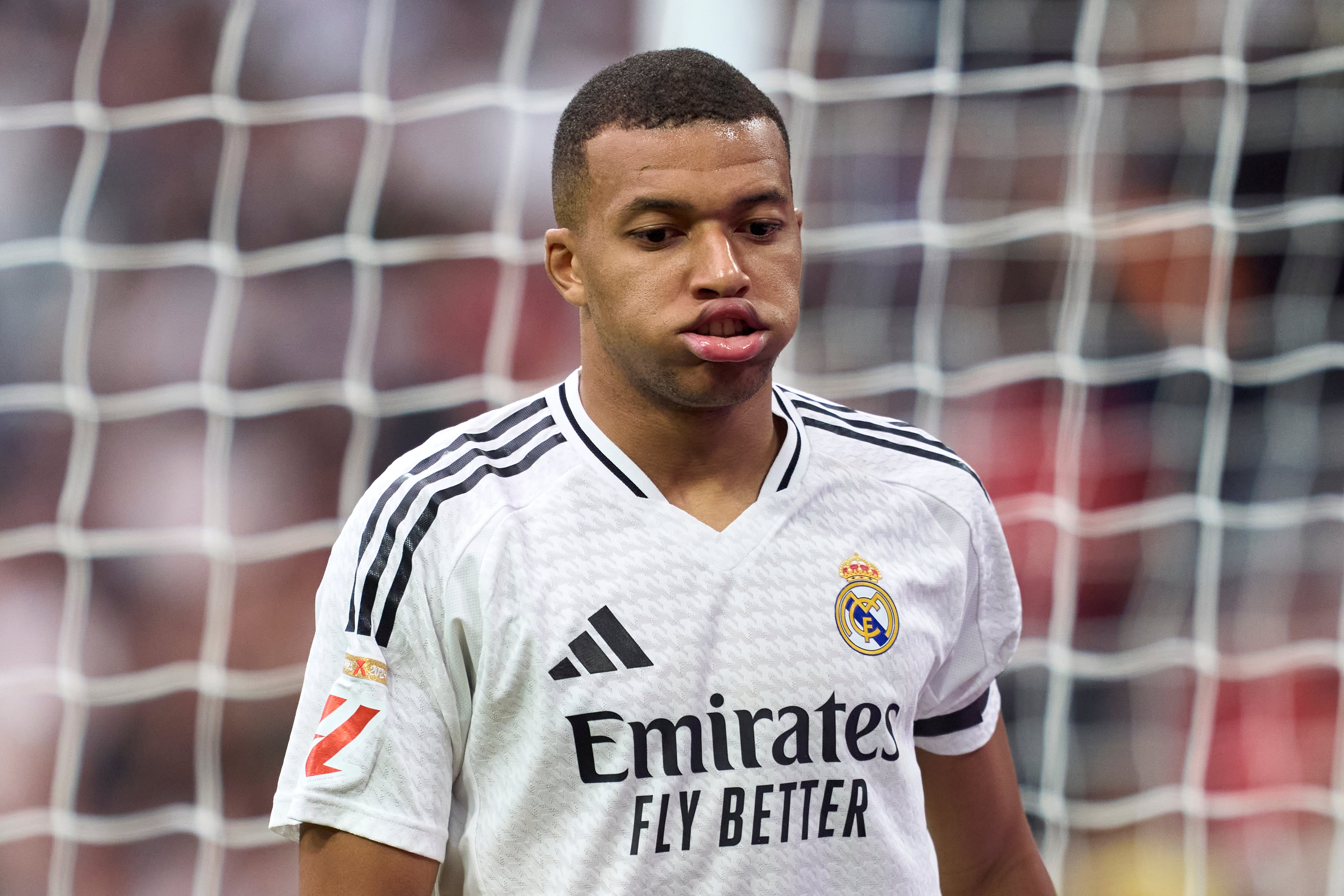 Kylian Mbappé suspira tras una ocasión marrada con el Real Madrid