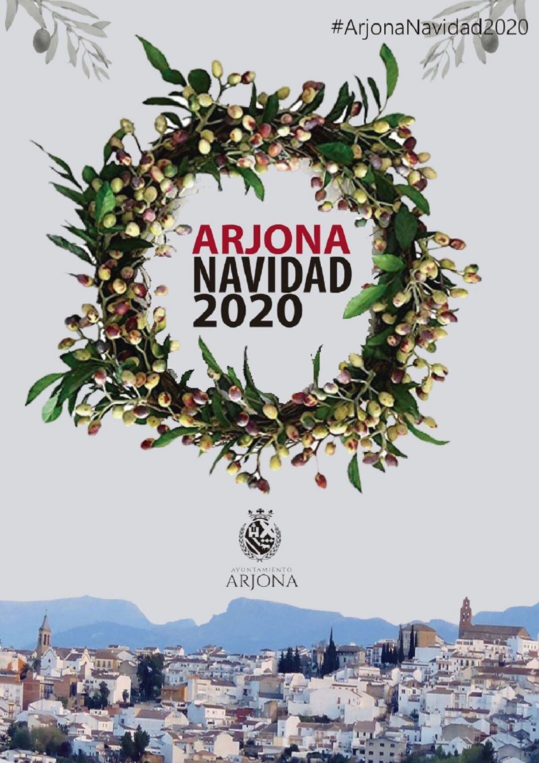 Cartel anunciador de la programación navideña 2020 en Arjona.