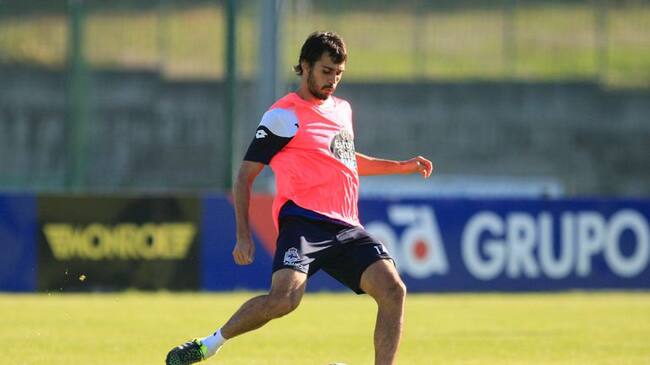 Arribas, durante un entrenamiento del Deportivo