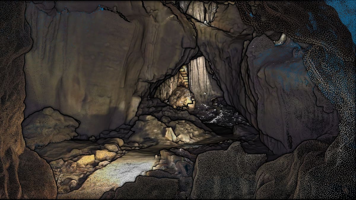 Un escáner laser reproduce la Cueva de las Guixas en 3D