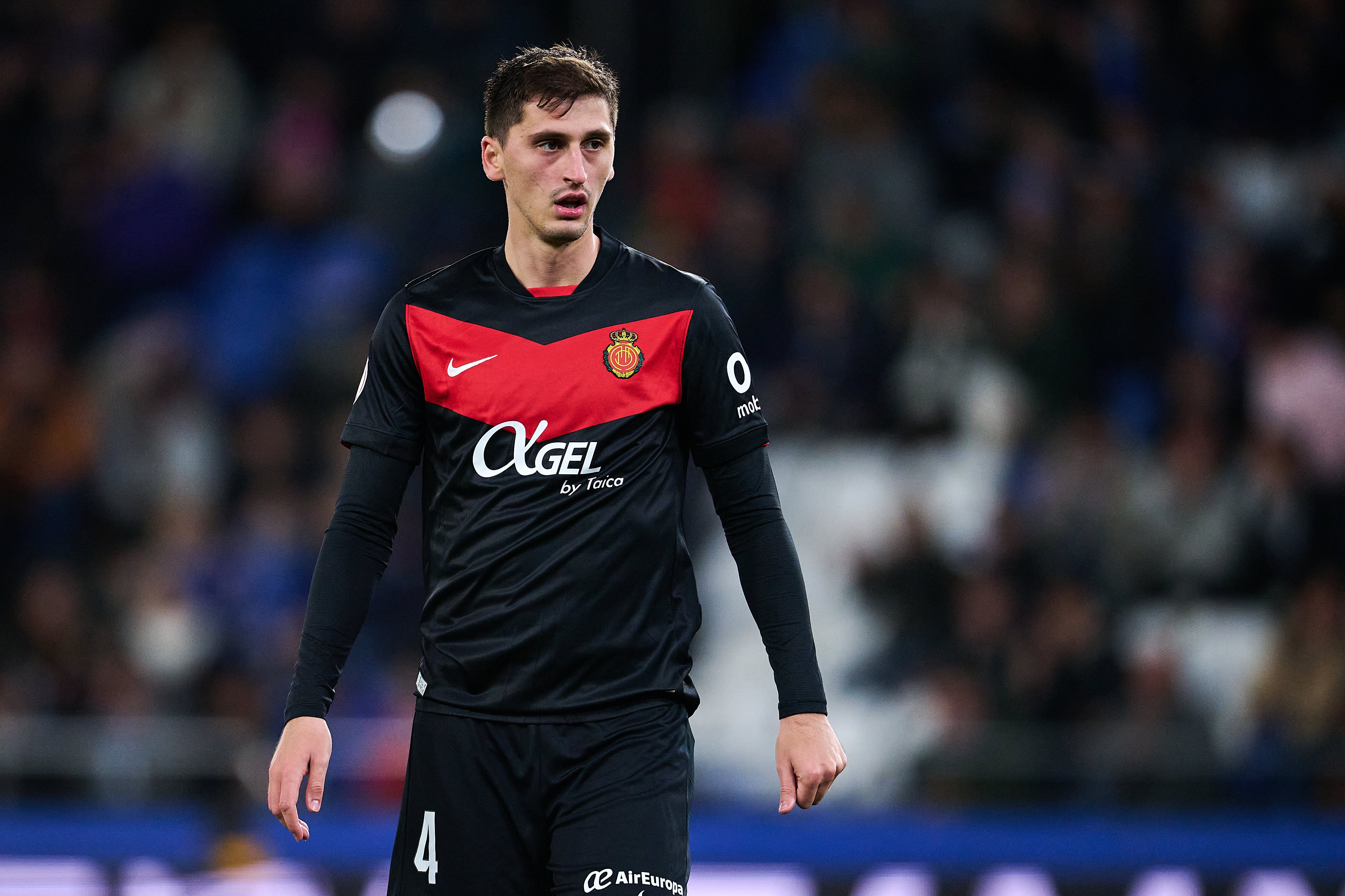 LA CORUNA, SPAIN - DECEMBER 16: Marash Kumbulla of RCD Mallorca looks on during the Copa del Rey Round of 32 match between RC Deportivo de La Coruna and RCD Mallorca at Abanca-Riazor Stadium on December 16, 2025 in La Coruna, Spain. (Photo by Bruno Penas/Quality Sport Images/Getty Images)