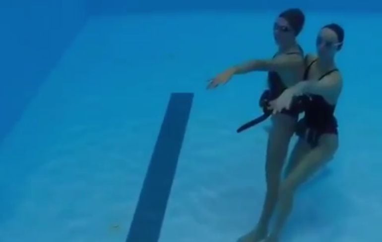 Nadadoras del equipo español de natación sincronizada