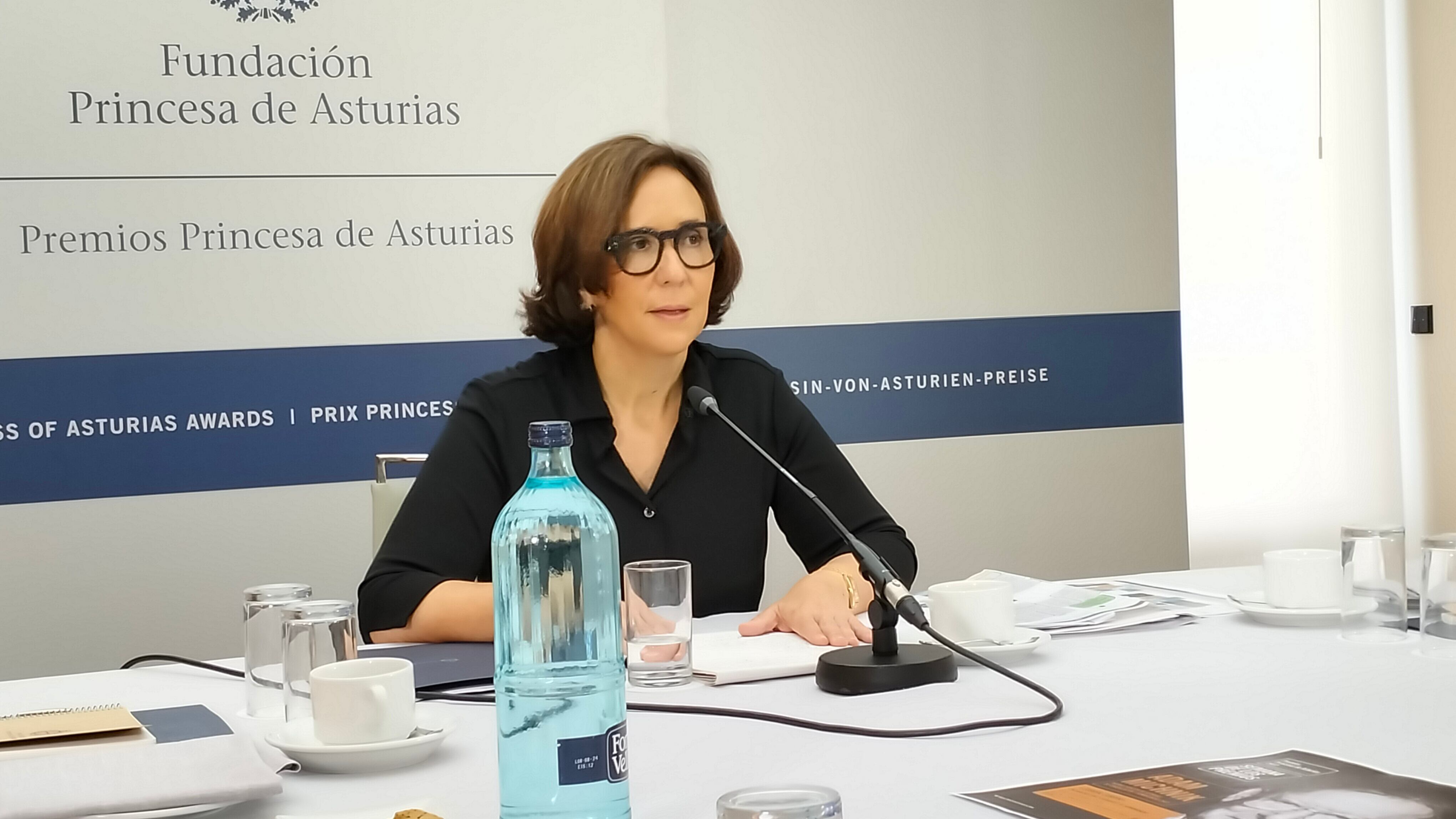 La Directora de la Fundación, Teresa Sanjurjo, durante la rueda de prensa de presentación de la Semana de los Premios