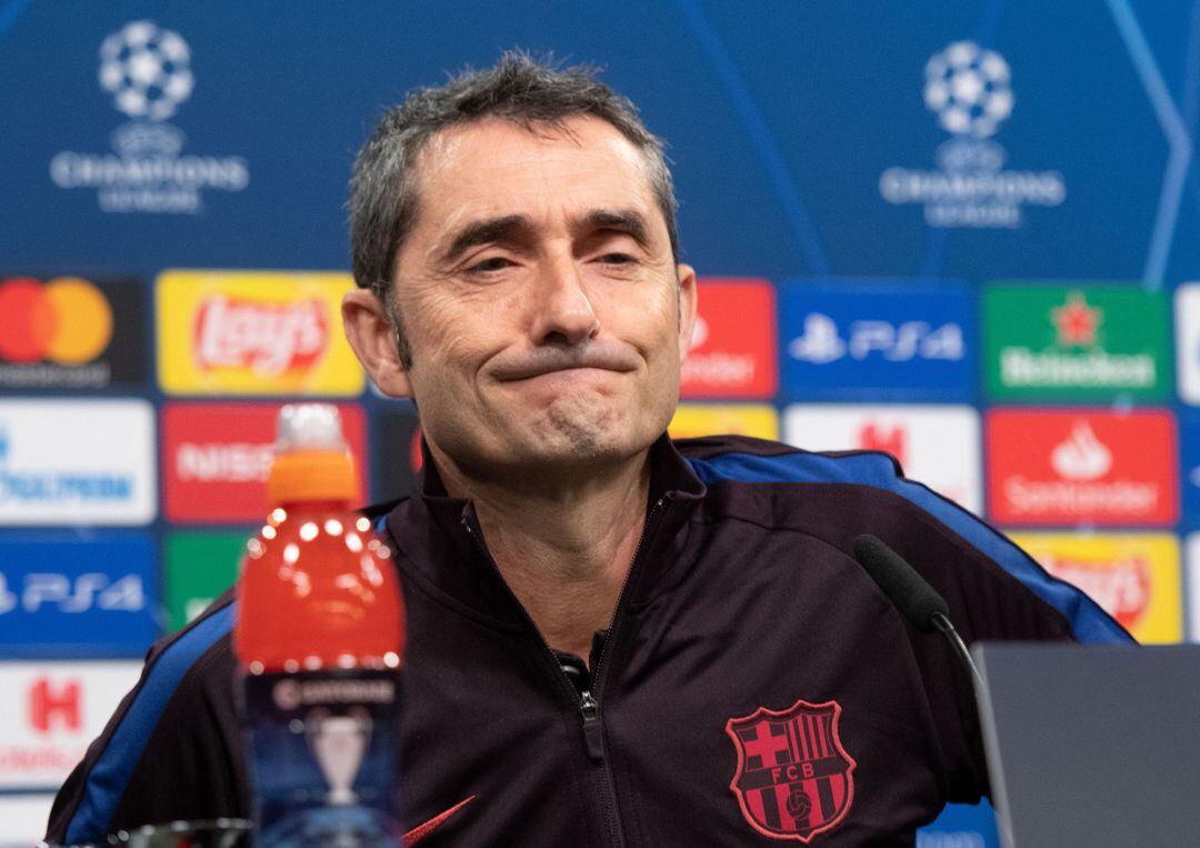 Valverde, durante la rueda de prensa previa al último partido de la fase de grupos de la Champions League