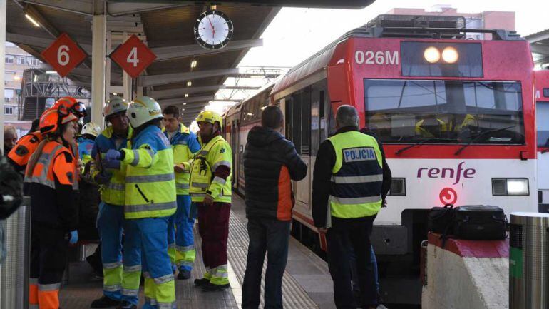 Imagen del accidente de Cercanías en la estación de Alcalá de Henares