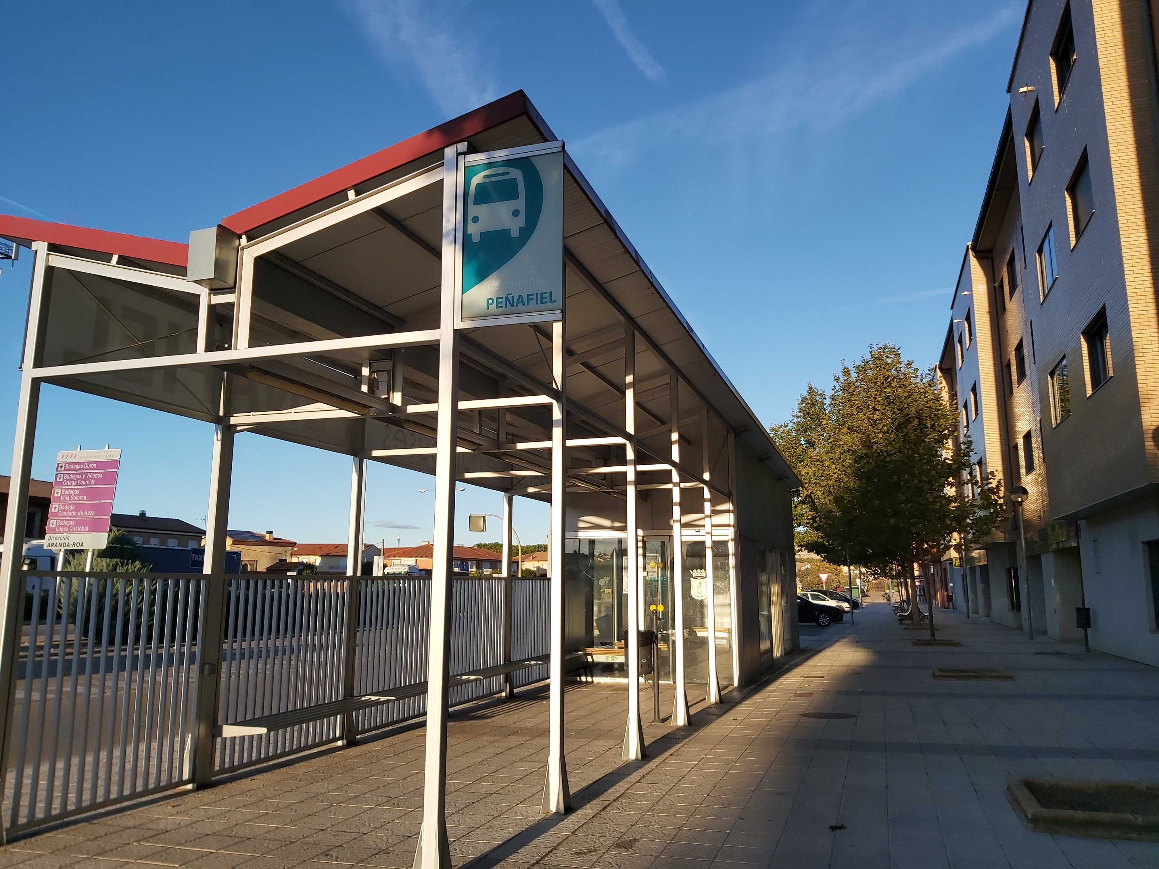 Parada de bus en Peñafiel