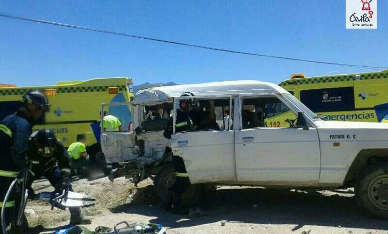 Estado en el que quedó el Nissan Patrol tras el accidente 