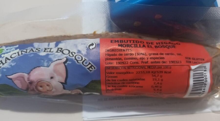 Lote de morcilla donde se ha detectado listeria