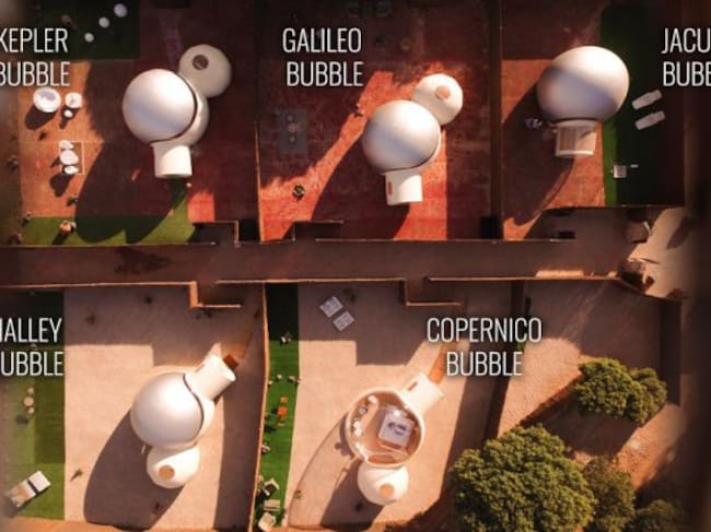 Hotel burbuja desde el aire