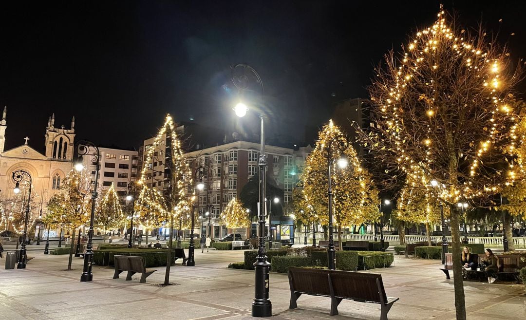 Luces de Navidad en Gijón. 