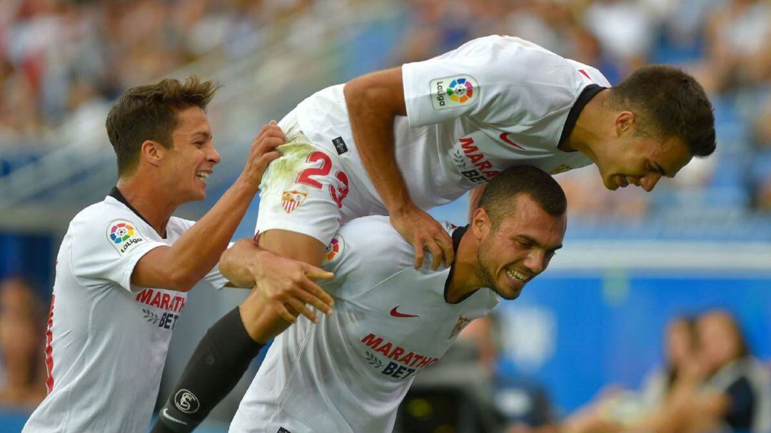 Gol del Sevilla en Mendizorroza.