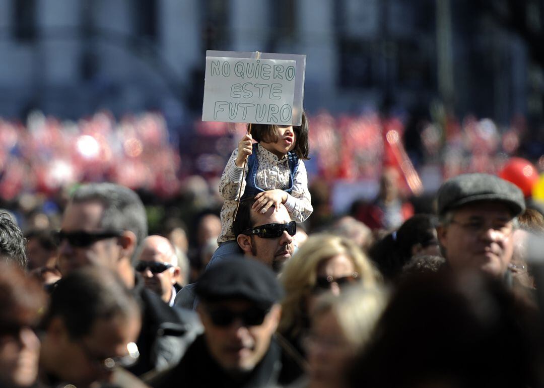 Manifestación contra la situación del mercado laboral en España en 2014