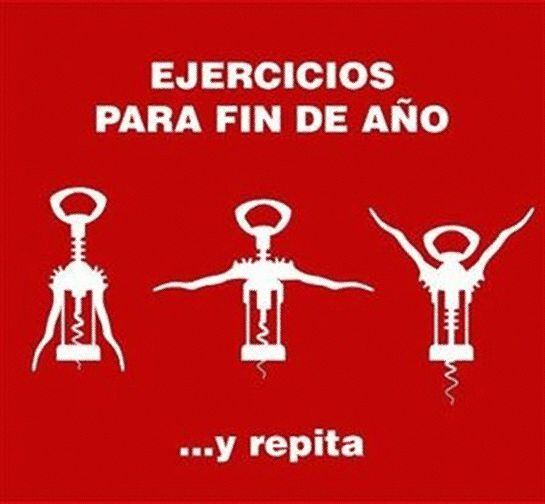 Meme sobre el ejercicio de la cena de Nochevieja