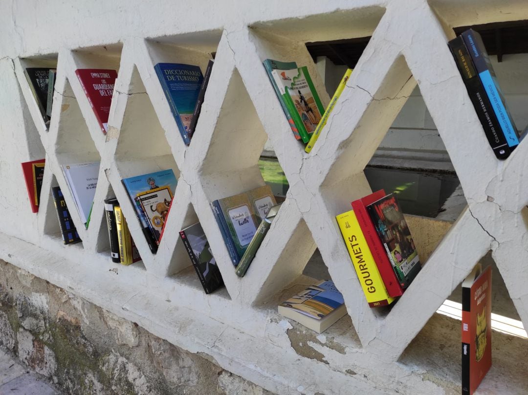 Biblioteca al aire libre habilitada en Villar del Olmo. 