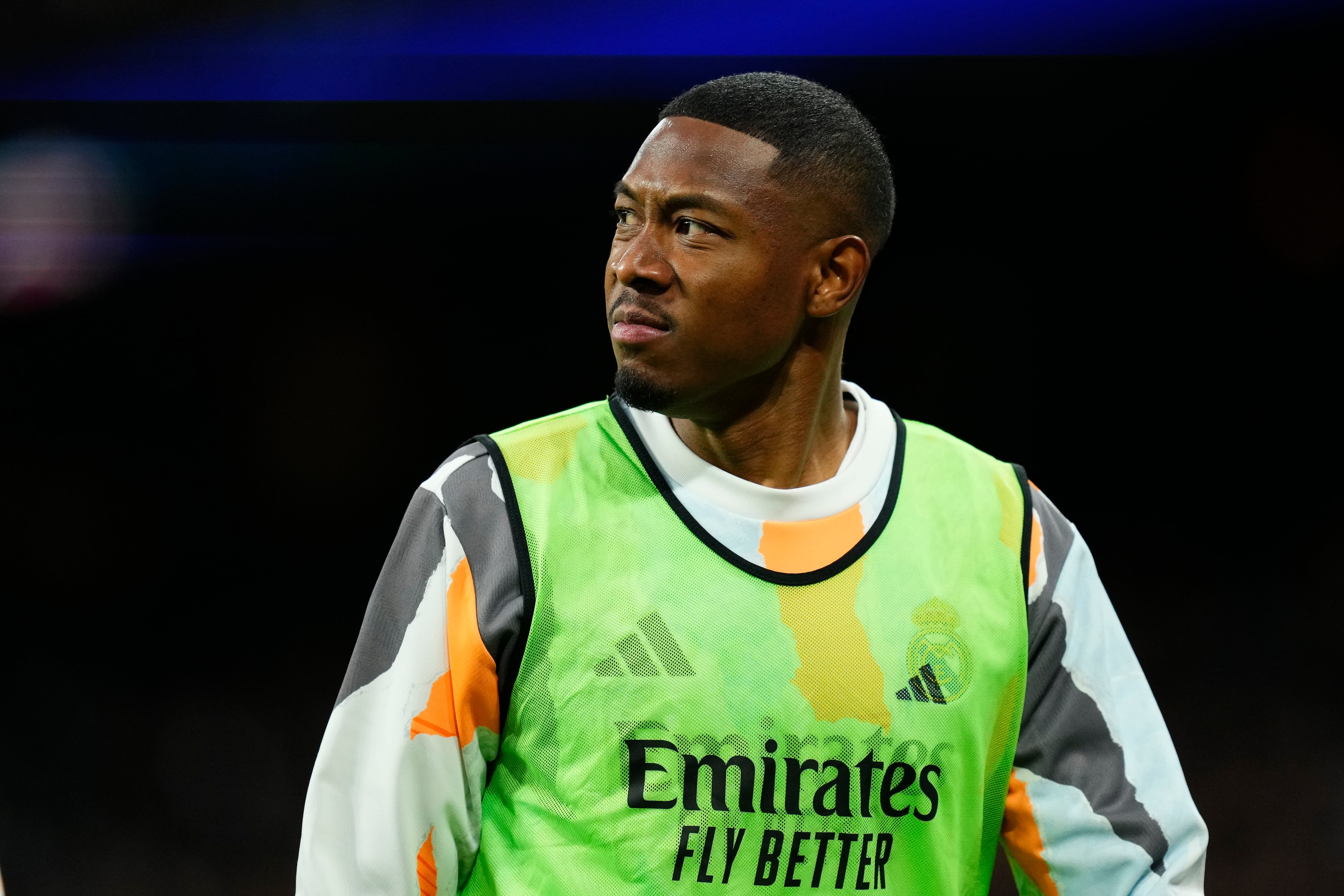 David Alaba, durante la preparación de un partido con el Real Madrid