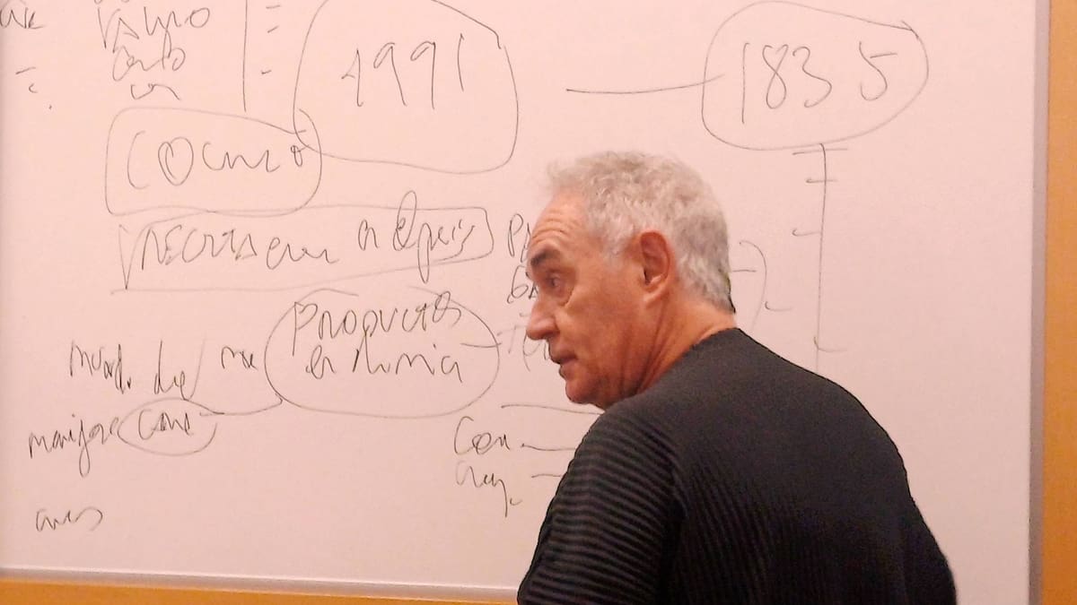 Las inesperadas preguntas del profesor Ferran Adrià: batallitas, sabiduría y dispersión