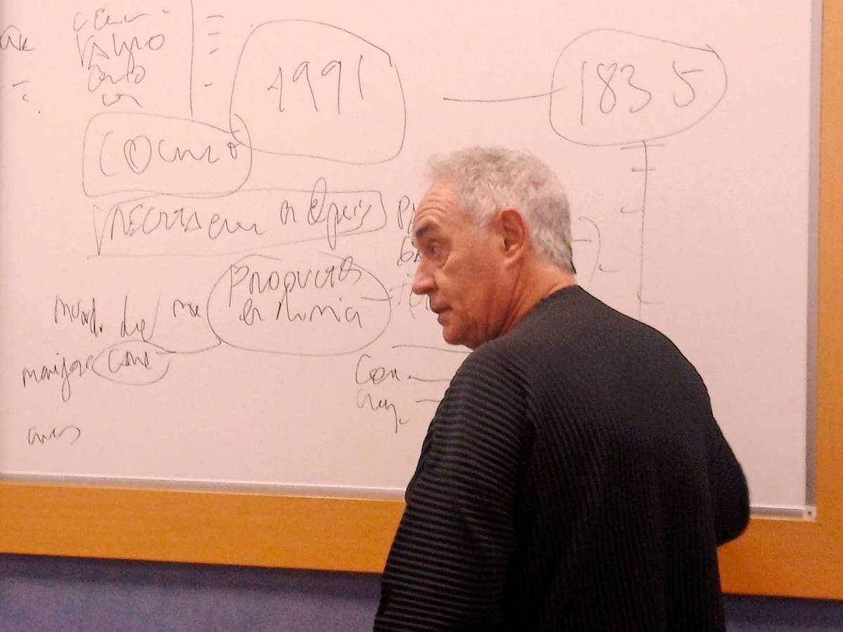 Las inesperadas preguntas del profesor Ferran Adrià: batallitas, sabiduría y dispersión