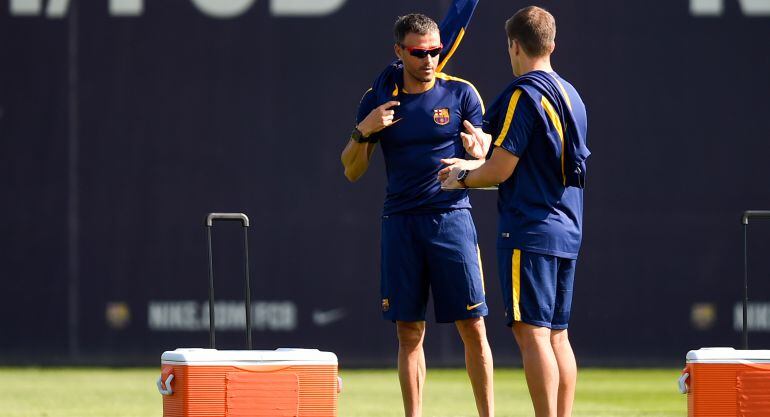 El técnico asturiano Luis Enrique en un entrenamiento