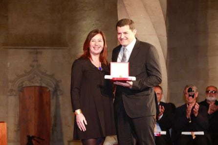 El presidente del Puchi con la presidenta Armengol