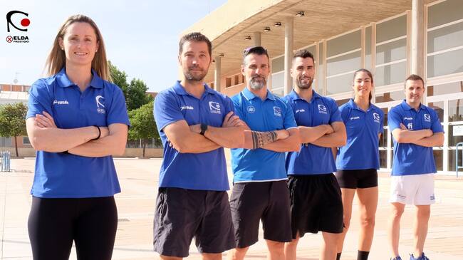 Cuerpo técnico de la base del Elda Prestigio