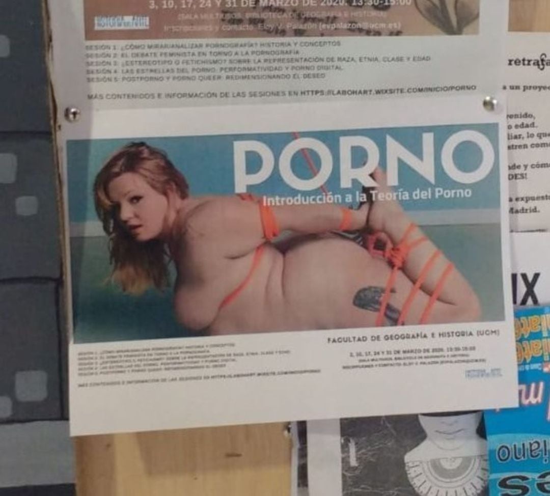 Cartel que se utilizaba para la promoción de esas jornadas de Introducción a la Teoría del Porno.