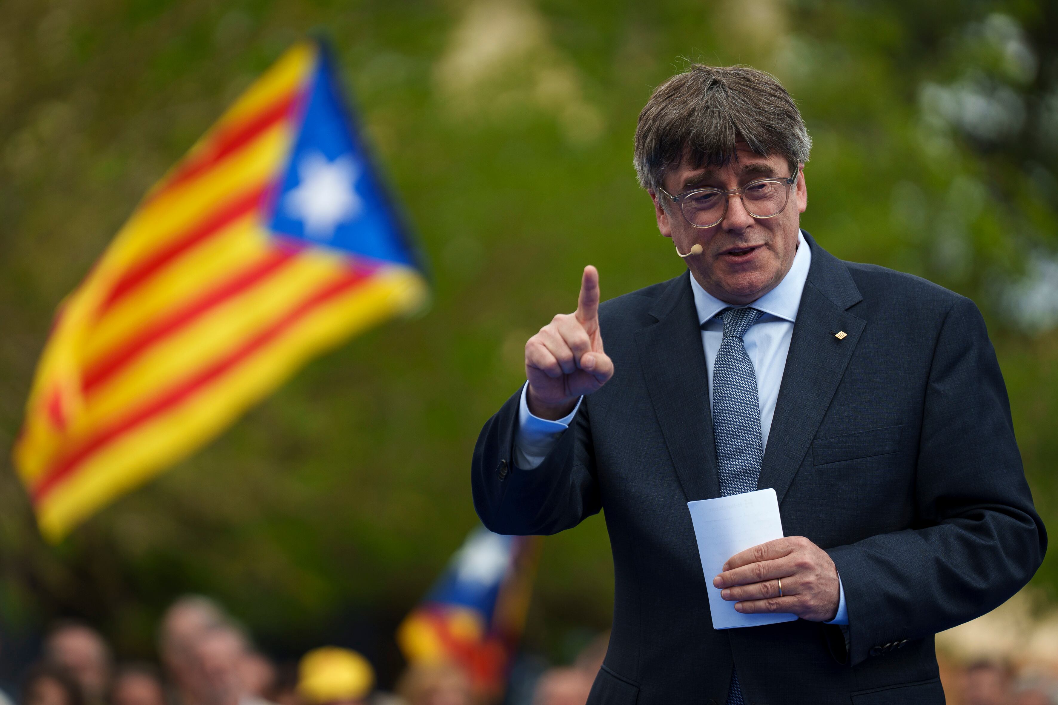 El candidato de JxCat y expresidente de la Generalitat, Carles Puigdemont. EFE/David Borrat.