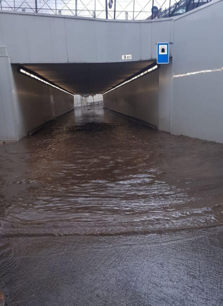 El túnel del Carmen de Puertollano, inundado