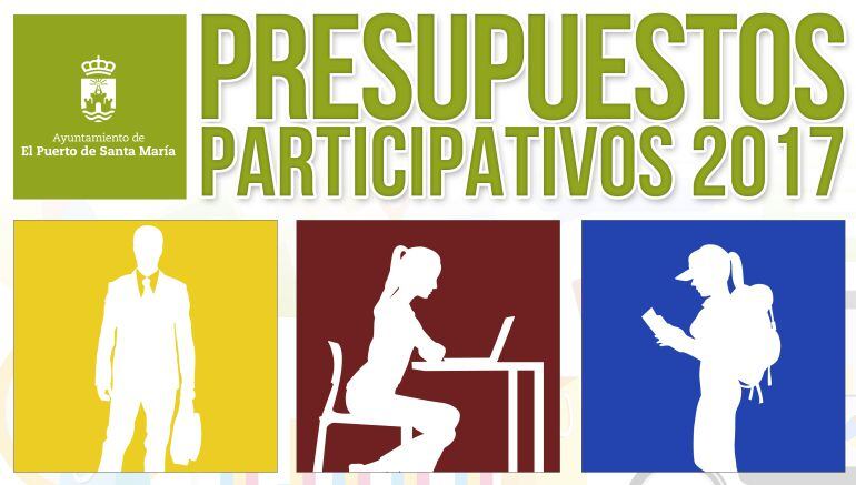 Cartel promocional de los presupuestos participativos 2017 en El Puerto