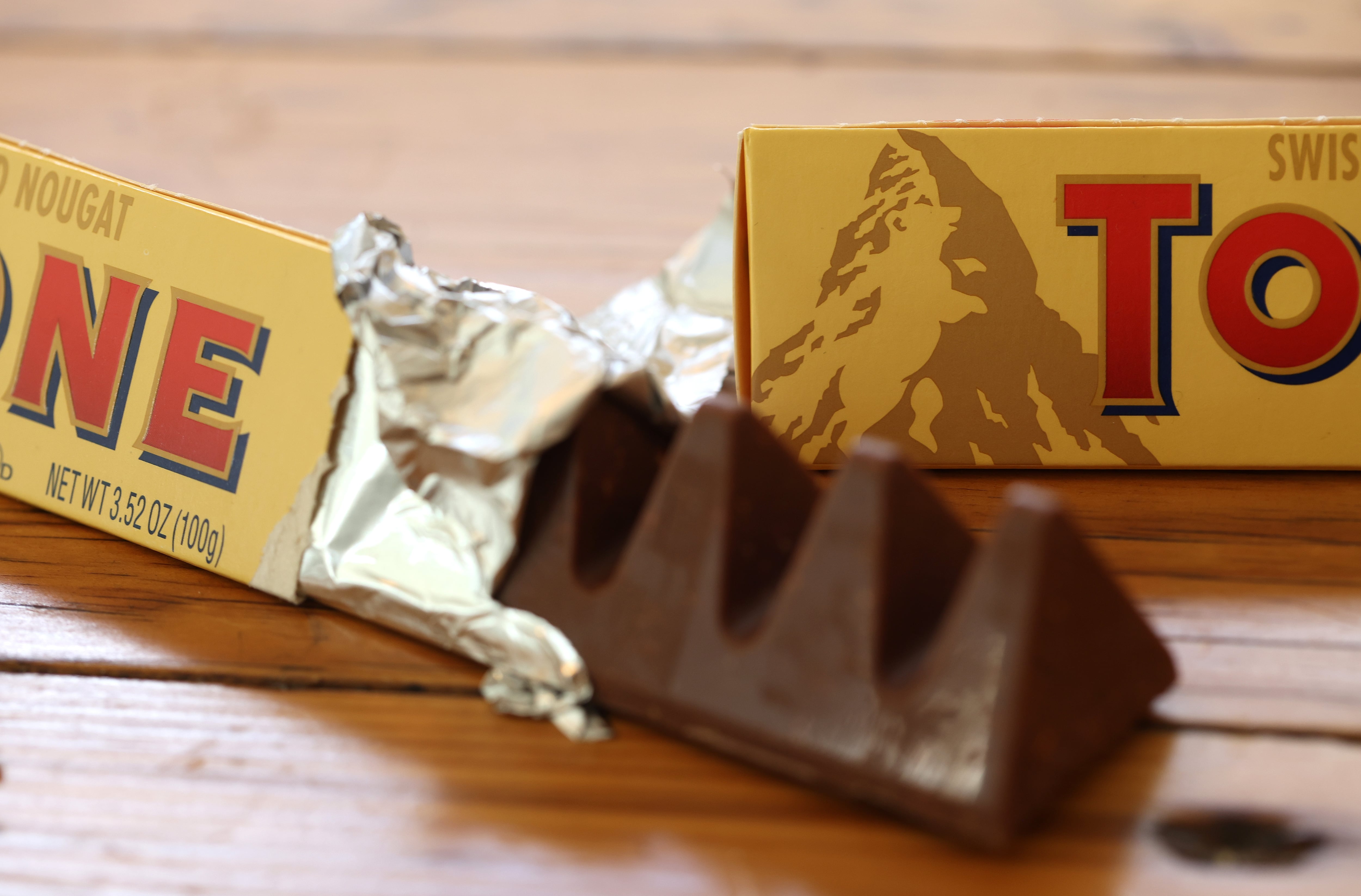 Una barra de chocolate de Toblerone.