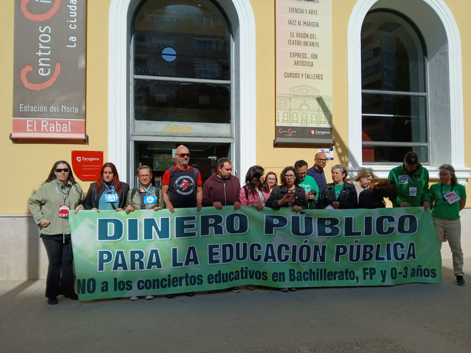 La Plataforma en Defensa de la Escuela Pública en contra de los conciertos de Bachillerato en Aragón