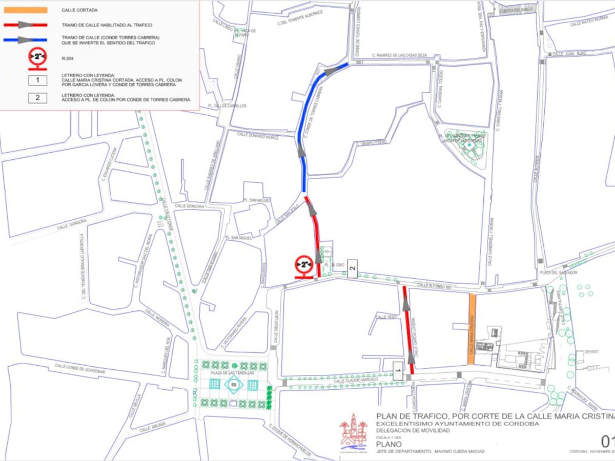 El Ayuntamiento establece un plan de tráfico alternativo tras el corte de la calle María Cristina