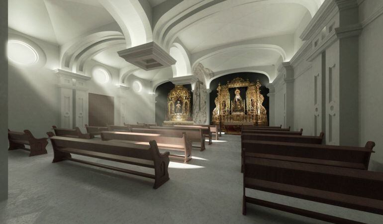 Recreación de cómo quedará la capilla de La Estrella tras la obra de ampliación