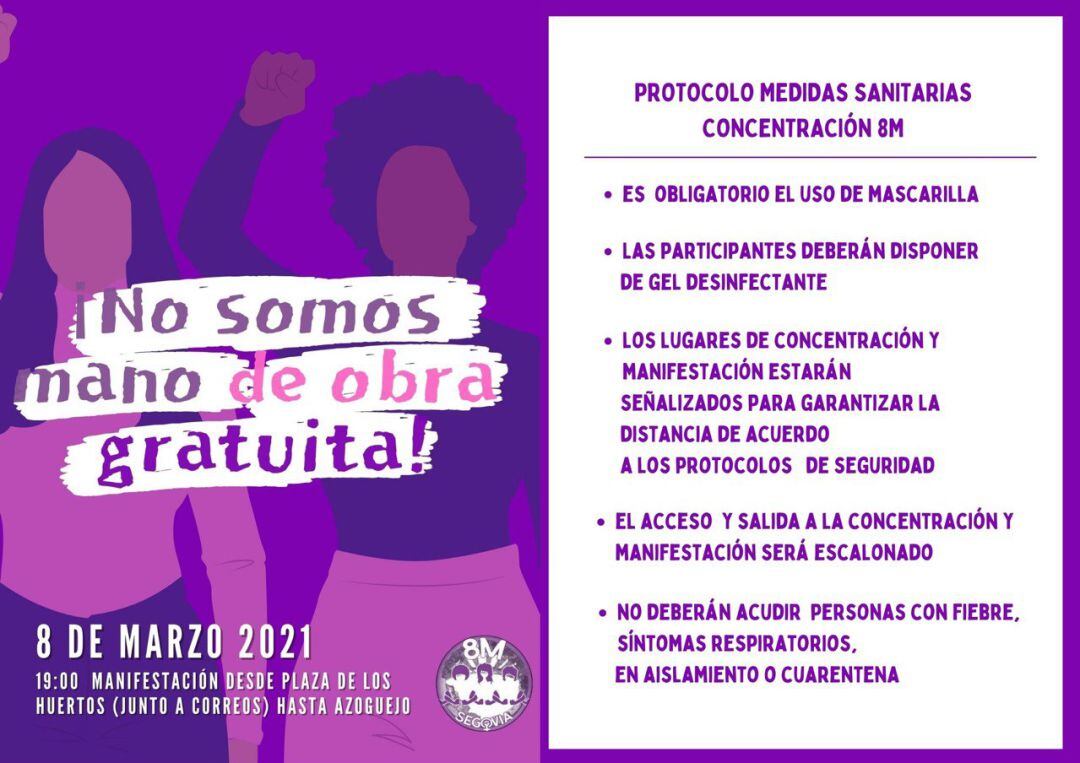 Cartel Asamblea 8M de Segovia