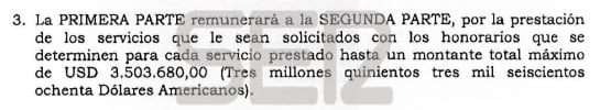 Remuneración acordada en las condiciones del contrato.