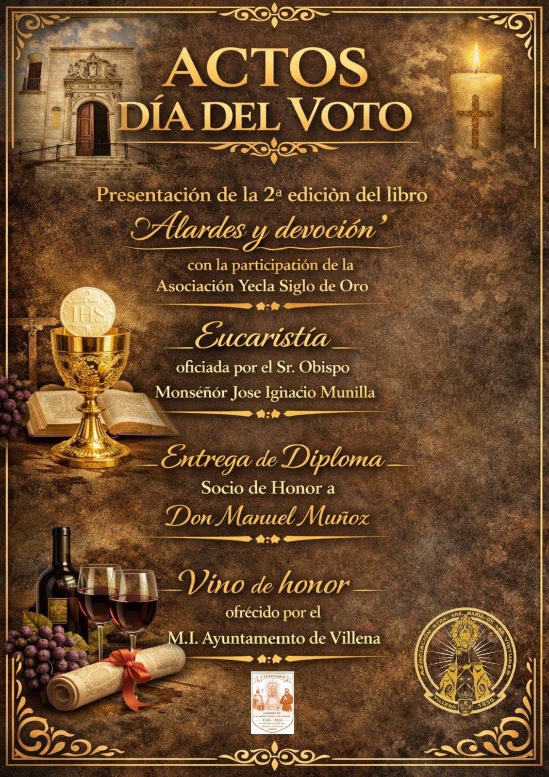 Cartel de los actos previstos