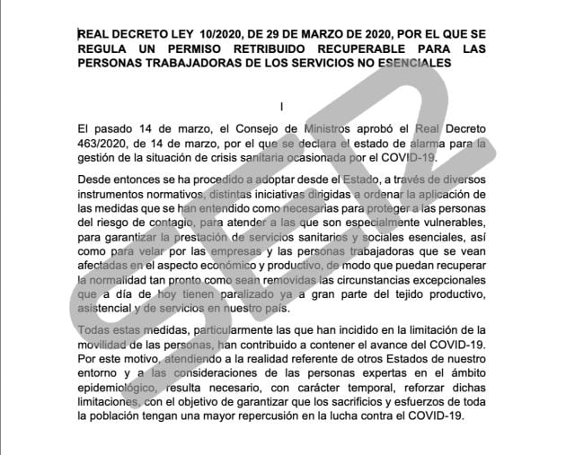 Real Decreto aprobado por el Gobierno.