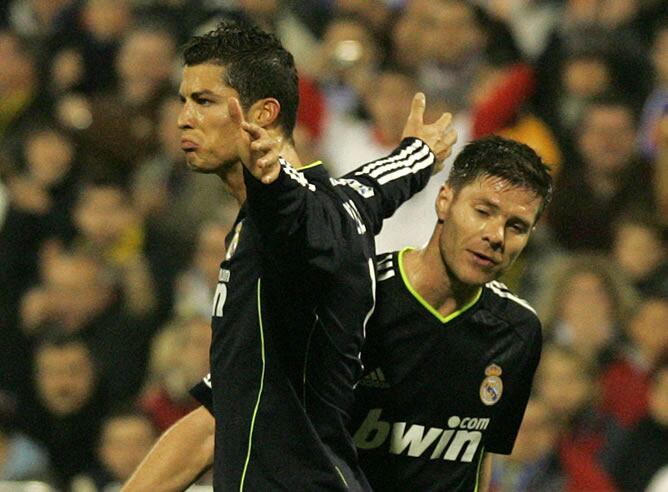 Cristiano Ronaldo celebra su gol en La Romareda