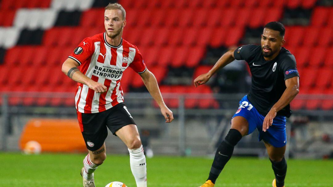 Hendrix y Yangel Herrera en el PSV - Granada de la UEFA Europa League de este año