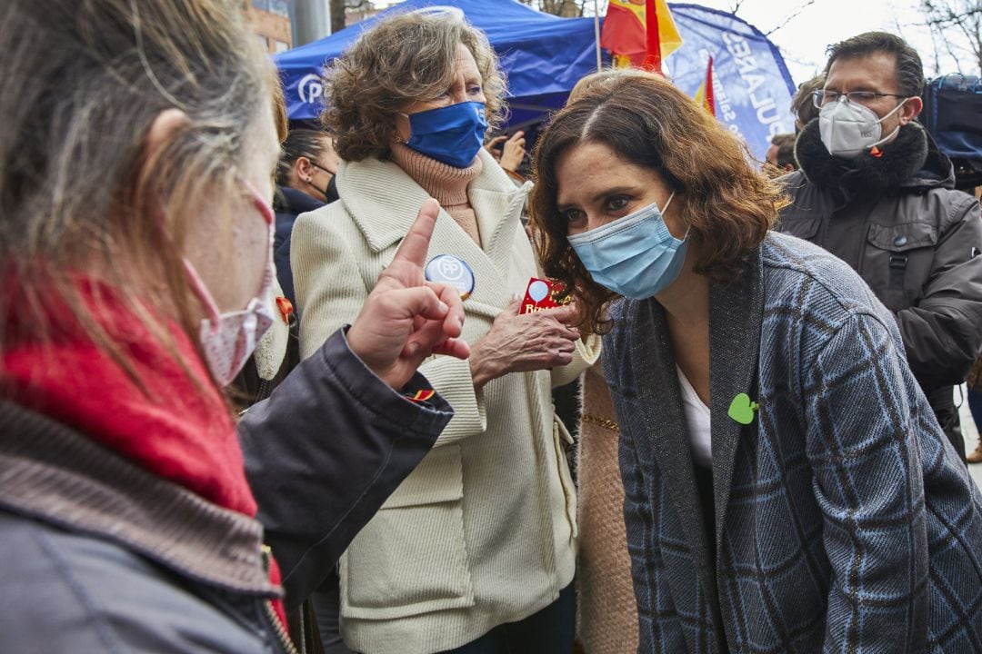 La presidenta de la Comunidad de Madrid, Isabel Díaz Ayuso, en una concentración contra la reforma educativa conocida como &#039;Ley Celaá&#039; en Madrid (España), a 20 de diciembre de 2020.