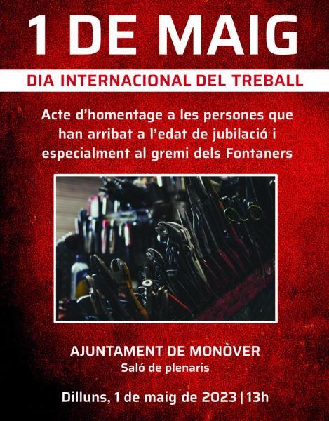 Monóvar celebra el día del trabajador con un homenaje al gremio de fontaneros y a las personas que han llegado a la jubilación
