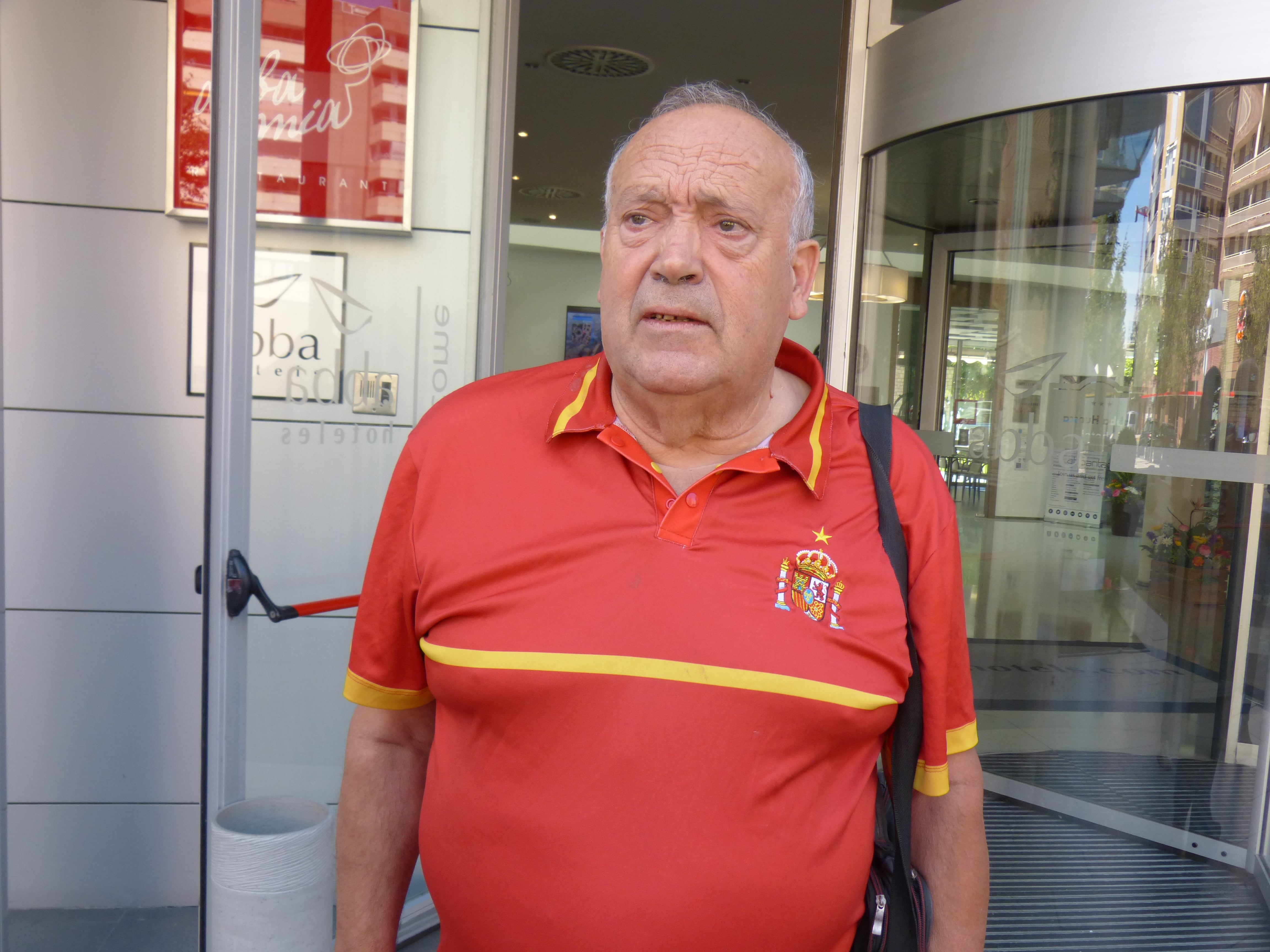 Manolo &#039;el del bombo&#039; en su última visita a Huesca en 2022