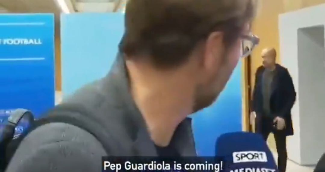 Jurgen Klopp, en el momento en que vio venir a Pep Guardiola.