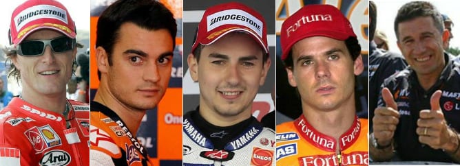 Sete, Pedrosa, Lorenzo, Crivillé y Aspar, cinco pilotos que dejaron su huella en el trazado de Jerez