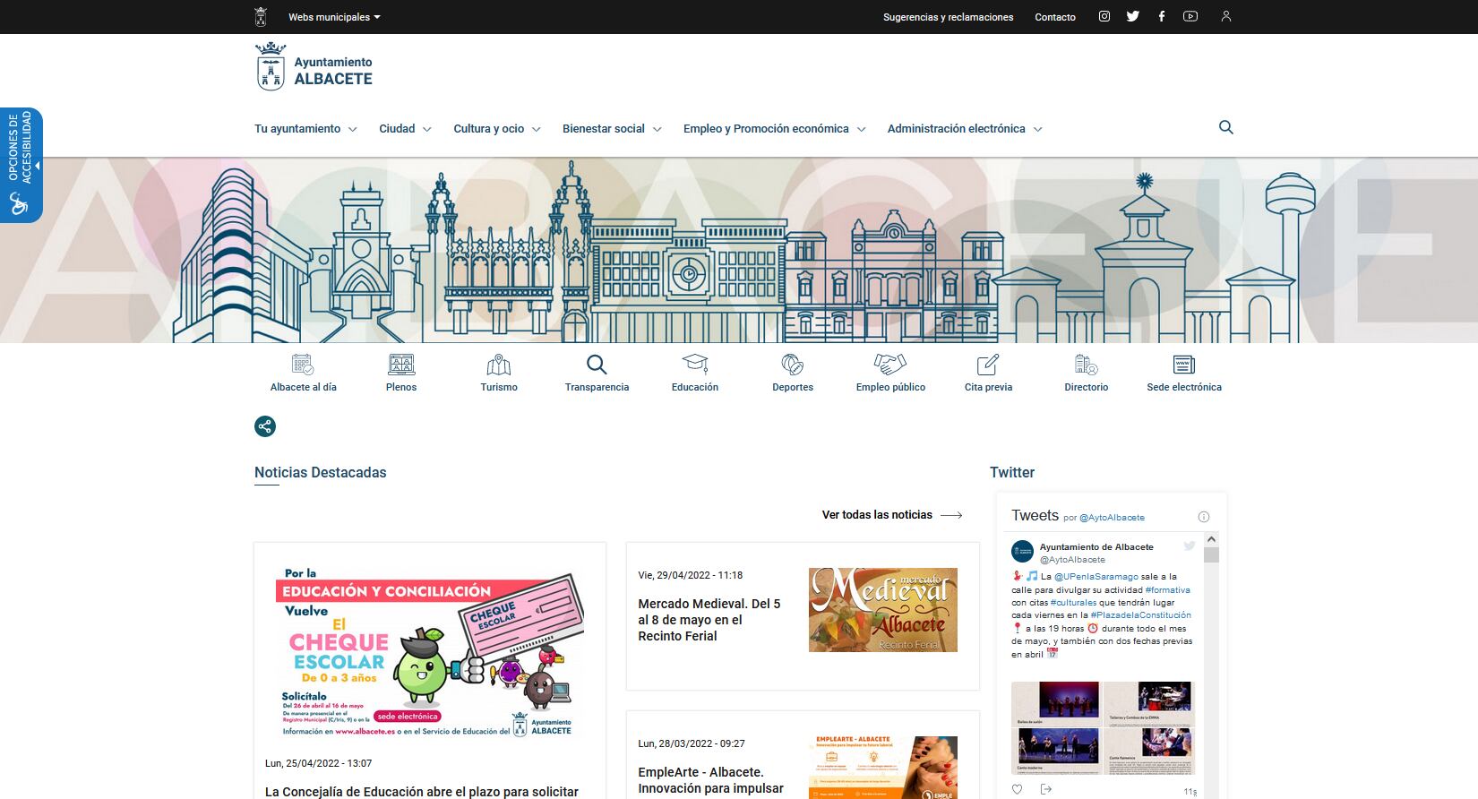 Imagen de la nueva web municipal