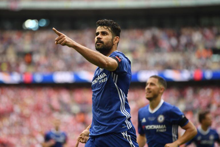 Costa celebra un gol con el Chelsea