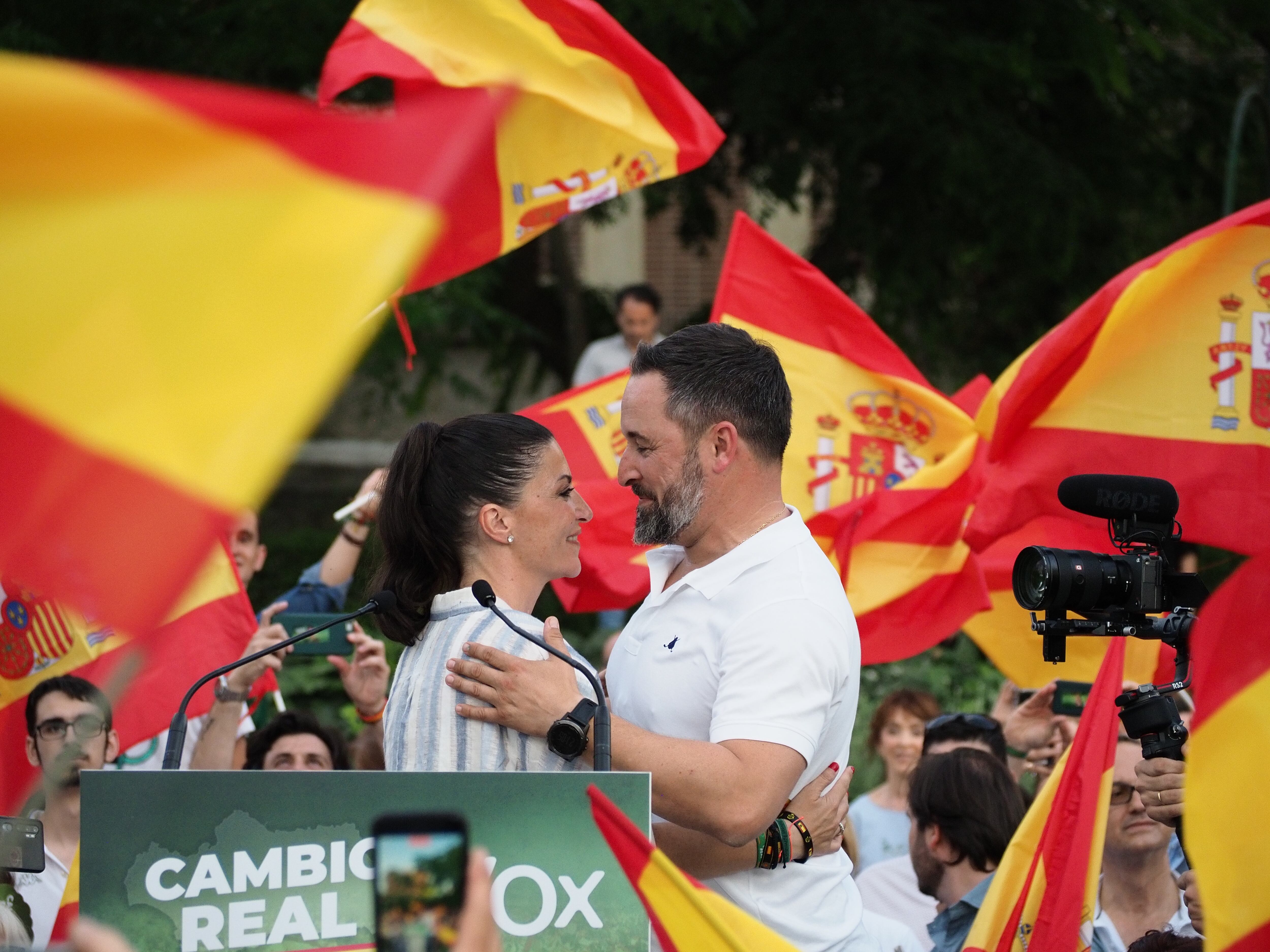 Macarena Olona y Santiago Abascal, en una imagen de junio de 2022.